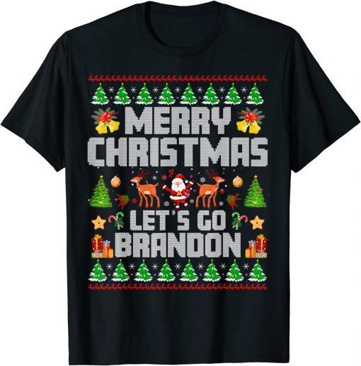 Merry Christmas Let's go Branson Brandon Ugly Sweater Style T-Shirt