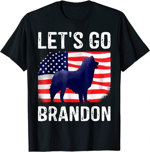 FJB Chant American Flag Dog Let’s Go Brandon T-Shirt