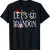 Classic Merry Christmas Let's Go Brandon US Flag Three Pine Trees T-Shirt