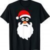Zipper Mouth Santa Claus Big Head Funny Christmas Tee Shirts