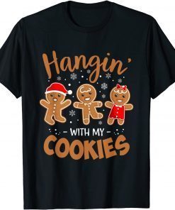 Official Hangin With My Cookies Gingerbread Women Christmas Teacher T-Shirt