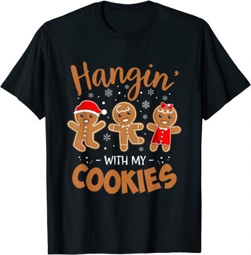 Official Hangin With My Cookies Gingerbread Women Christmas Teacher T-Shirt