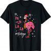 Christmas Flamingo Santa Hat Xmas Lights Flamingo Loves T-Shirt