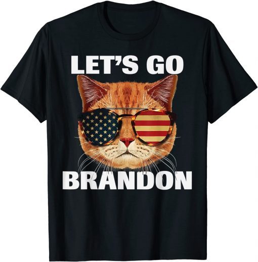 2021 Cool Cat Lets Go Brandon, Cat US Sunglasses Let's Go Brandon T-Shirt