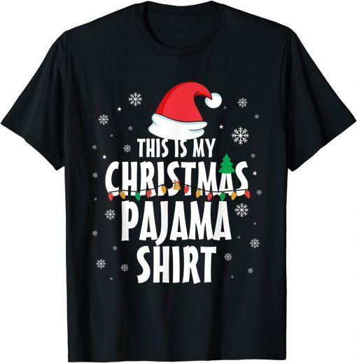 Official This Is My Christmas Pajama Funny Santa Hat Xmas Gift T-Shirt