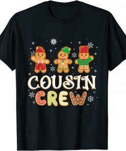 2022 Cousin Crew Shirt Christmas PJs Gingerbread Man T-Shirt