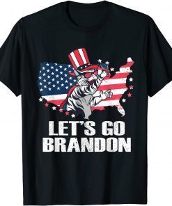 Let's Go Brandon Cat Conservative US Flag Funny Gift Idea TShirt