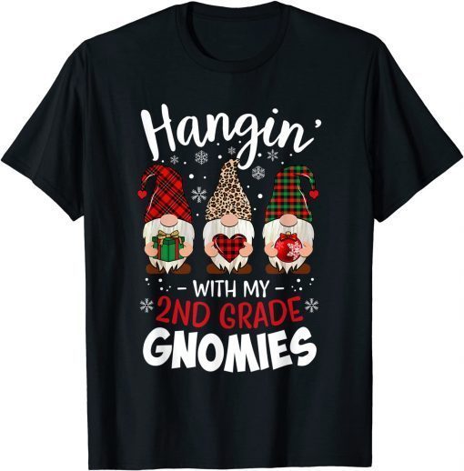 Classic Hangin with My 2nd Grade Gnomies Christmas Teacher Buffalo T-Shirt