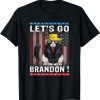 Cat Let's Go Brandon American Flag Impeach Biden Men Women Unisex Tee Shirts