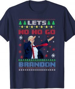 Official Merry Christmas Let Ho Ho Go Brandon Trump Xmas Anti Biden T-Shirt