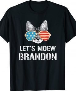 Official Let's Go Brandon Tee Conservative Anti Liberal US Flag Cat T-Shirt