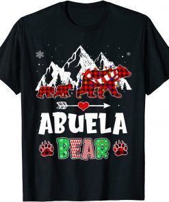 T-Shirt Matching Family Buffalo Plaid Abuela Bear Wearing Christmas