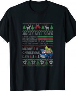 Jingle Bells Biden Smells Santa Trump Ugly Christmas Sweater 2022 T-Shirt