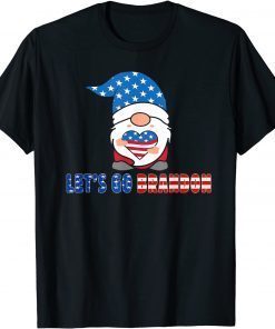 Gnome Let's Go Brandon Conservative Anti Liberal US Flag T-Shirt