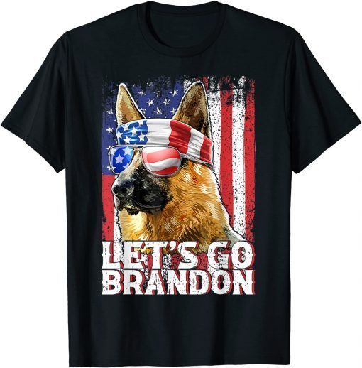 TShirt Lets Go Brandon Funny Dog Conservative Anti Liberal US Flag