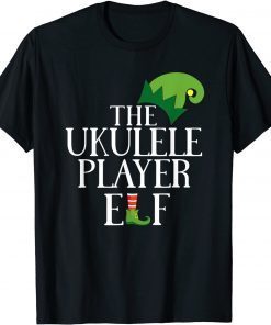 Funny Ukulele Player Elf Matching Family Group Christmas Party TShirt