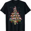 Sugar Skull Christmas Tree with Santa Hat Gift T-Shirt
