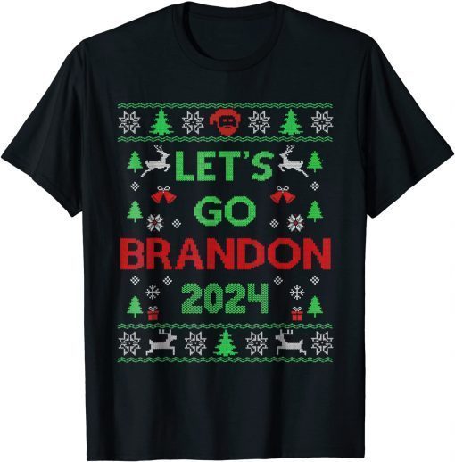 Merry Christmas Let's go Branson Brandon Ugly Sweater Style Funny T-Shirt