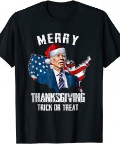 2021 Joe Biden Merry Thanksgiving USA Flag Anti Biden T-Shirt