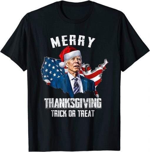 2021 Joe Biden Merry Thanksgiving USA Flag Anti Biden T-Shirt