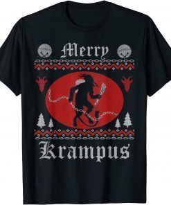 Classic Merry Krampus Christmas Xmas Horror Ugly Sweater Evil Pajama Shirt