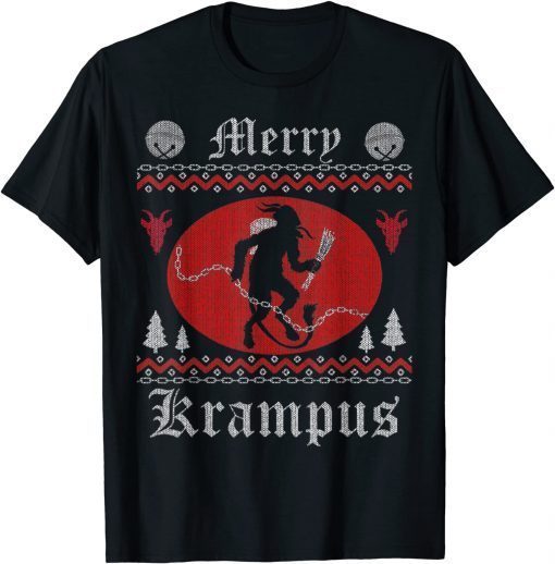 Classic Merry Krampus Christmas Xmas Horror Ugly Sweater Evil Pajama Shirt