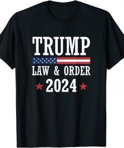 Law & Order Cops For Trump 2024 Police Thin Blue Line T-Shirt