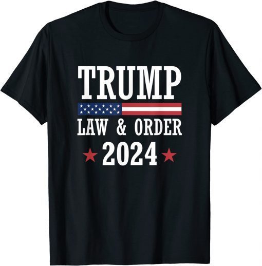 Law & Order Cops For Trump 2024 Police Thin Blue Line T-Shirt
