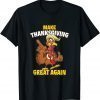Make Thanksgiving Great Again Funny Trumpkin Turkey Trump T-Shirt