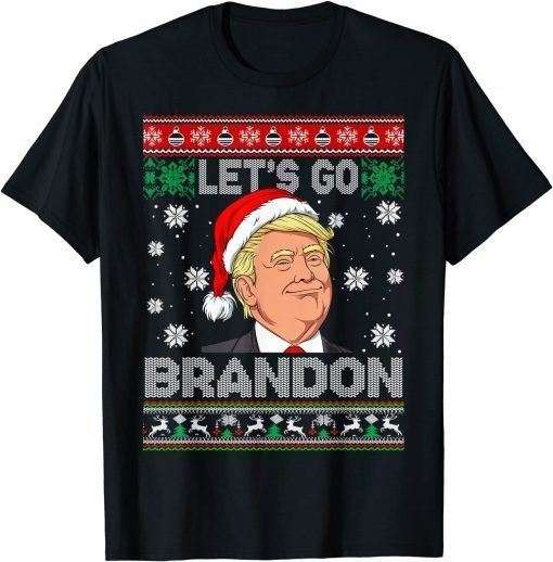 Funny Let's Go Brandon Trump Ugly Christmas T-Shirt