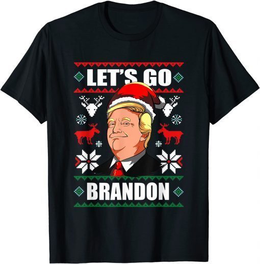 Santa Trump Let's Go Branson Brandon Anti Liberal Christmas T-Shirt