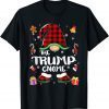 Trump Gnome Buffalo Plaid Red Matching Family Christmas T-Shirt