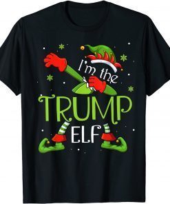 Classic I'm The Trump Elf Dabbing Santa Claus Xmas Family Christmas T-Shirt