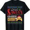 T-Shirt Santa's Favorite Video Game Christmas Pajama Santa Hat Light