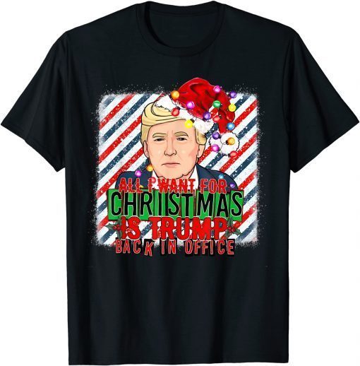 Tee Shirt All I Want for Christmas is Trump back in office Xmas Santa