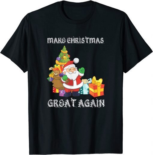 Funny Make Christmas Great Again Funny Santa Claus Trump TShirt