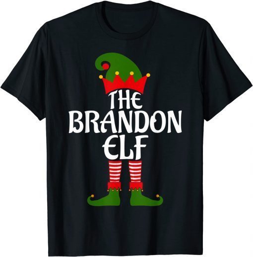 Brandon Elf Matching Group Xmas Funny Family Christmas T-Shirt