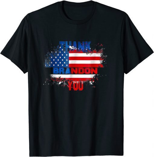 2021 Vintage American Flag Political Republican Thank You Brandon T-Shirt