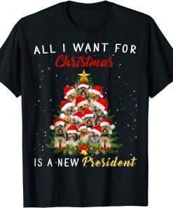 Yorkie Christmas Tree All I Want For Christmas New President T-Shirt