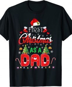 First Christmas As a Mom Shirt Santa Hat Ugly Xmas 2021 T-Shirt