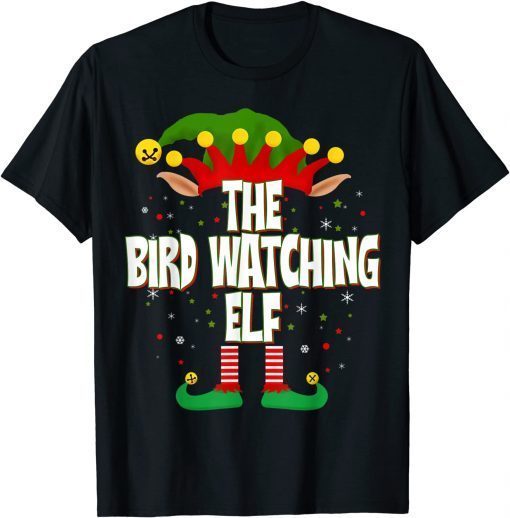 Elves Group The Bird Watching Elf Christmas Gift TShirt