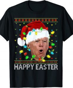 Official Happy Easter Funny Christmas Anti Biden Santa Conservative TShirt