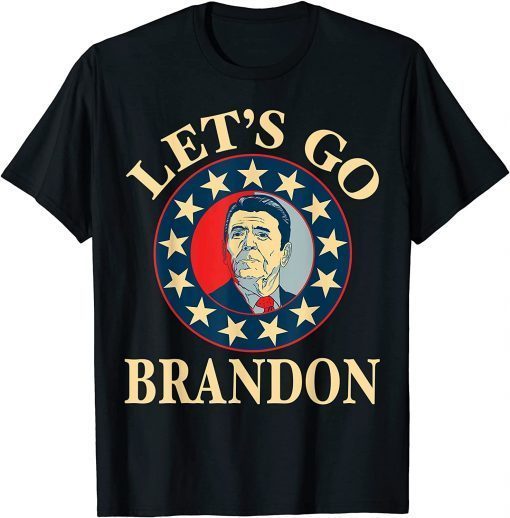 Classic Let's Go Brandon Ronald Reagan Conservative US Flag JB Chant T-Shirt