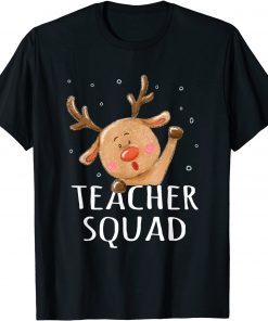 2022 Teacher Squad Reindeer Funny Teacher Christmas Xmas Cute T-Shirt