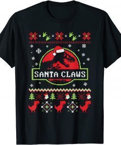 T-Shirt Santa Dinosaur Ugly Christmas Sweater Xmas