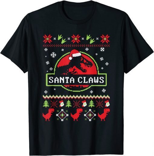 T-Shirt Santa Dinosaur Ugly Christmas Sweater Xmas