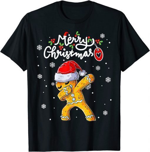 Official Christmas Dabbing Gingerbread Santa Hat Xmas Cookie Bakers TShirt