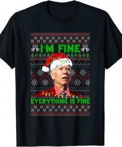 Christmas Lights I'm Fine Everything Santa Joe Biden Unisex TShirt