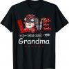 Love Being Called Grandma Snowman Christmas Red Plaid Xmas Gift Tee Shirts