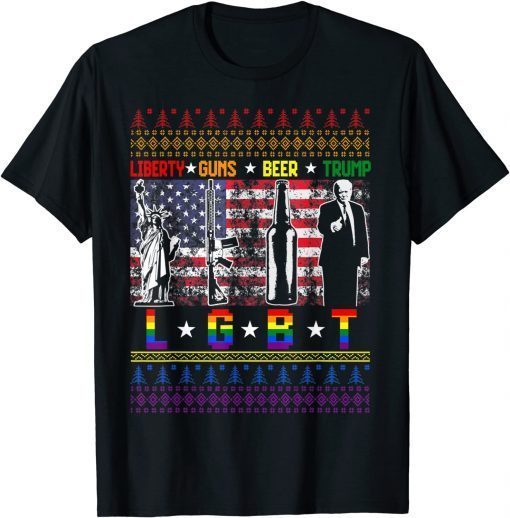 Official All I Want For Christmas Trump LGBT Funny Trump Christmas TShirt